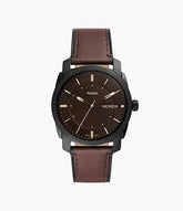 Fossil Machine Three-Hand Date Brown LiteHide Leather Watch FS5901