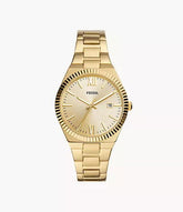 Fossil Scarlette Three-Hand Date Watch in Gold-Tone Stainless Steel ES5299
