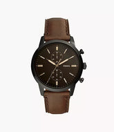 Fossil Townsman 44 mm Chronograph Brown Leather Watch FS5437