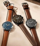 Fossil Townsman 44 mm Chronograph Brown Leather Watch FS5437