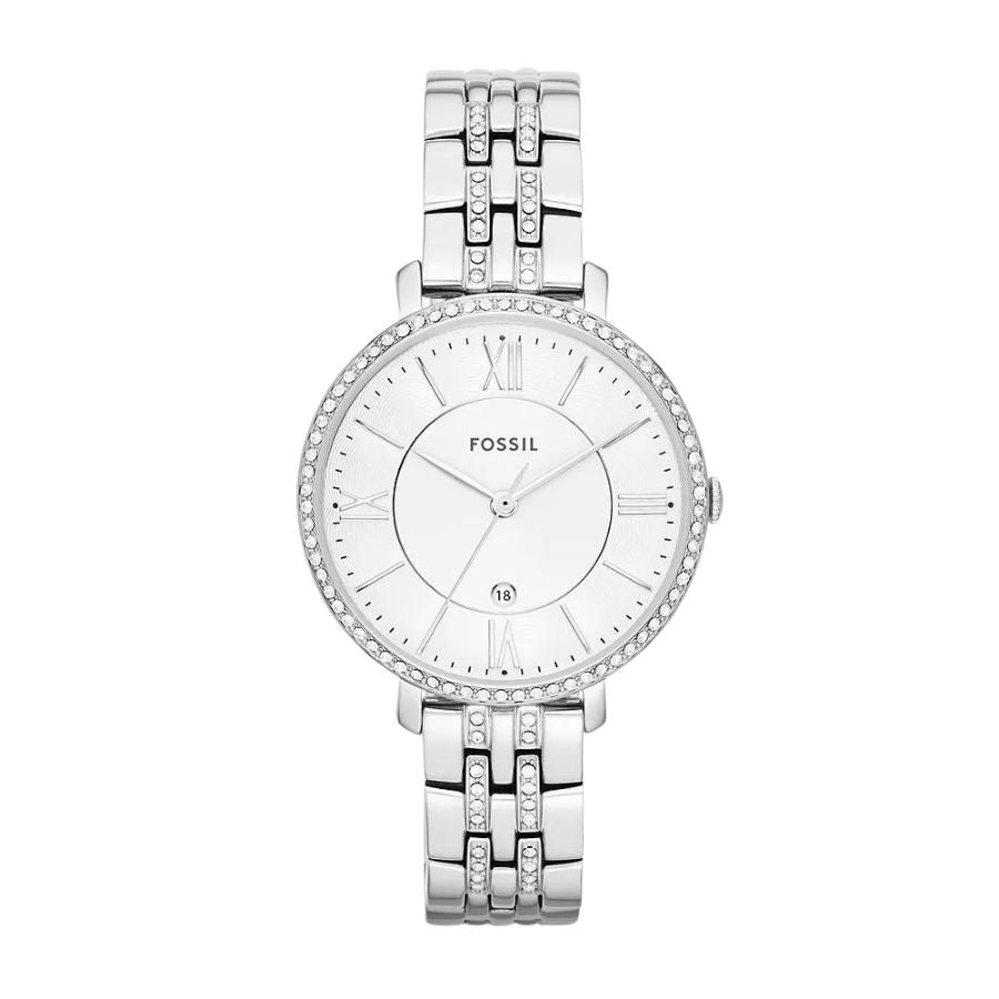 Fossil Women s Jacqueline Crystal Silver Stainless Steel Watch ES3545
