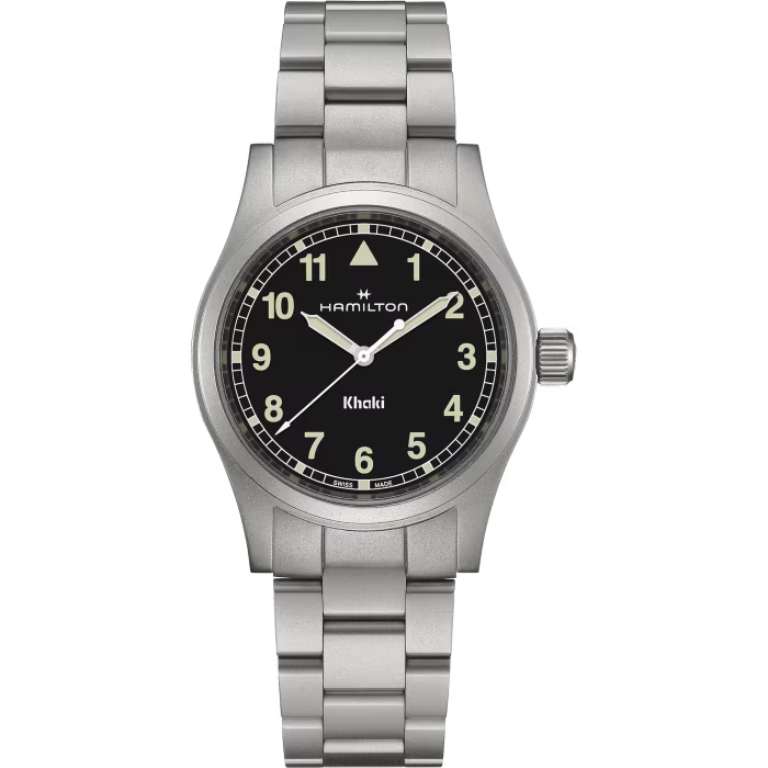 Hamilton Khaki Field Quartz Black Dial Stainless Steel Men's Watch H69401130 - Bijoux Eclore