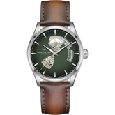 Hamilton Jazzmaster Open Heart Auto 42mm Brown Leather Strap H32705560 - Bijoux Eclore