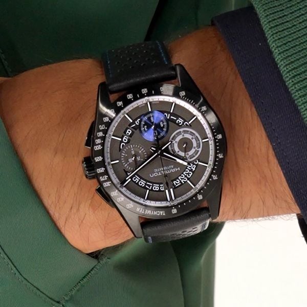 Hamilton Jazzmaster Performer Autochrono 42mm Gun Color Dial H36646780 - Bijoux Eclore