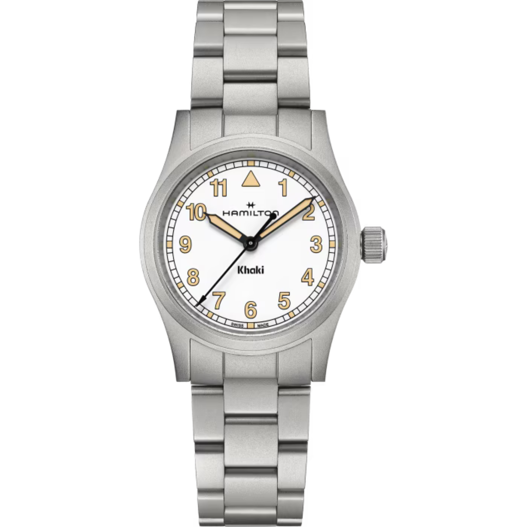 Hamilton Khaki Field Quartz 33mm Unisex Watch White H69301110 - Bijoux Eclore