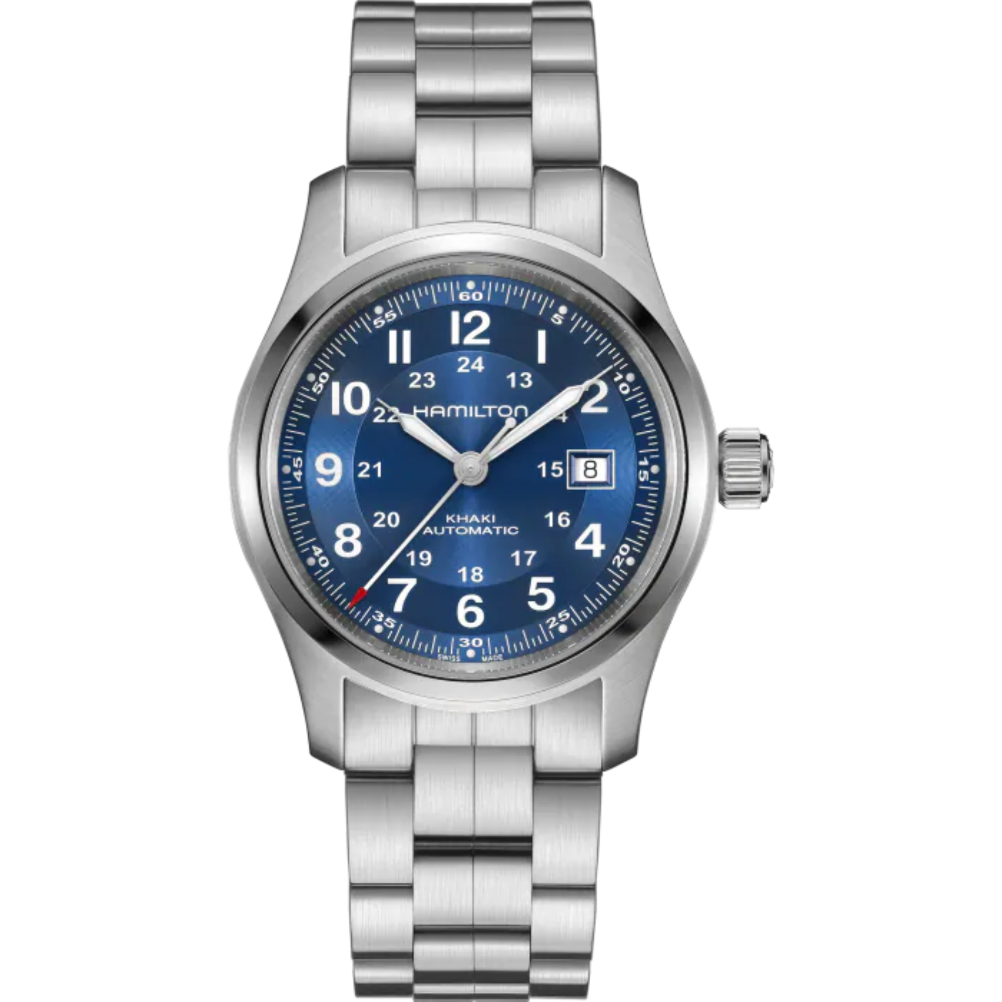 Hamilton Khaki Field Auto 42mm Blue Dial Stainless Steel Watch H70605140 - Bijoux Eclore