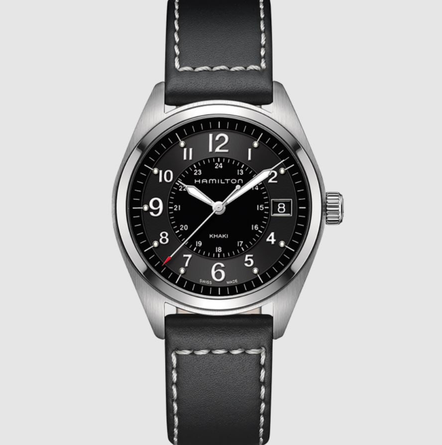 Hamilton Khaki Field Black Dial Black Leather Watch H68551733