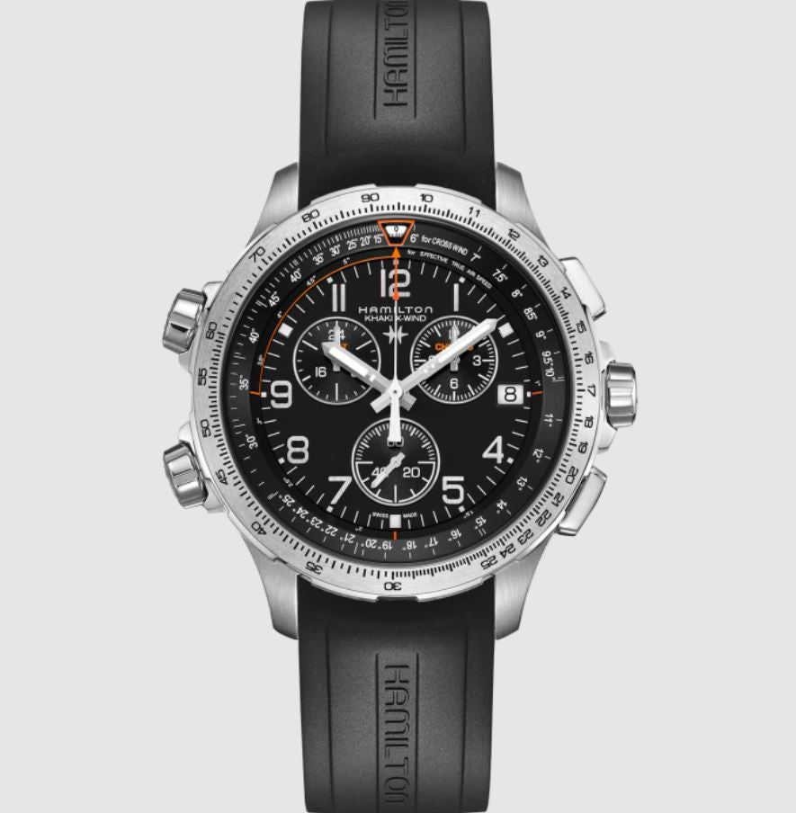 Hamilton Men's Khaki Aviation X Wind GMT Chrono Black Dial Watch H77912335