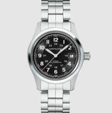 Hamilton Men's Khaki Field Black Dial Steel Bracelet Watch H70455133