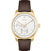 Hugo Boss Sophio White Sunray Dial Brown Leather 1513956