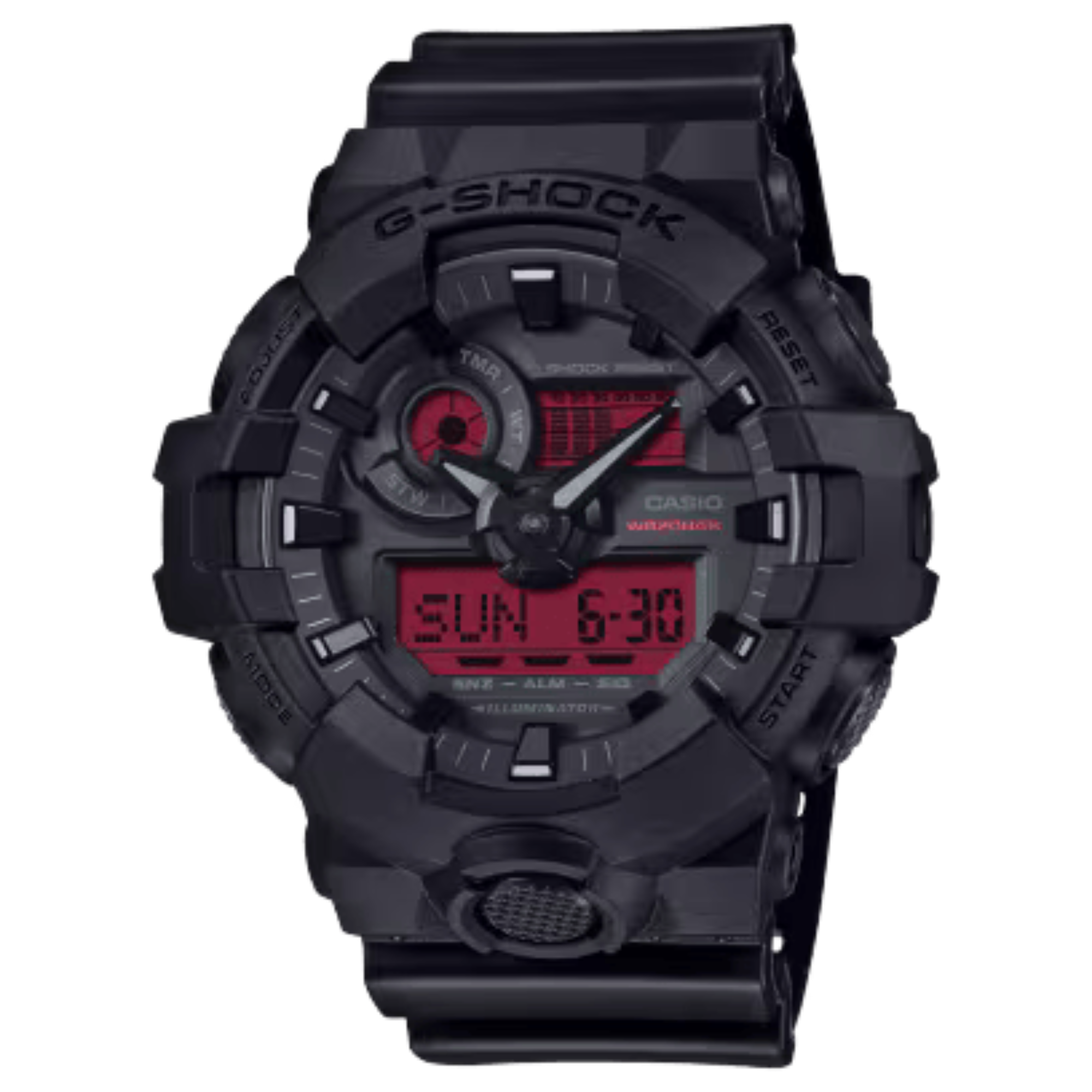 G-SHOCK Analog-Digital Black and Red Watch GA700BBR-1A - Bijoux Eclore