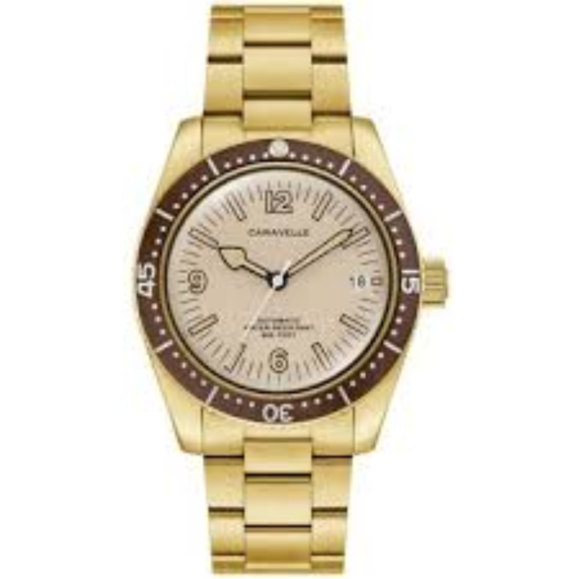 Caravelle by Bulova Sea Hunter Automatic Stainless Steel Watch Black Dial 44B133 - Bijoux Eclore
