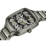 Rado R27196152 Unisex Automatic True Square Skeleton Gray Ceramic Bracelet Watch 38mm - Bijoux Eclore