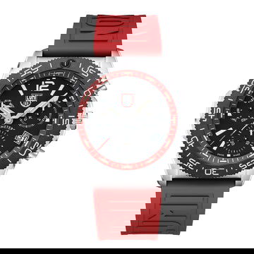 Luminox Pacific Diver Chronograph Red Rubber Strap Mens Watch XS.3155