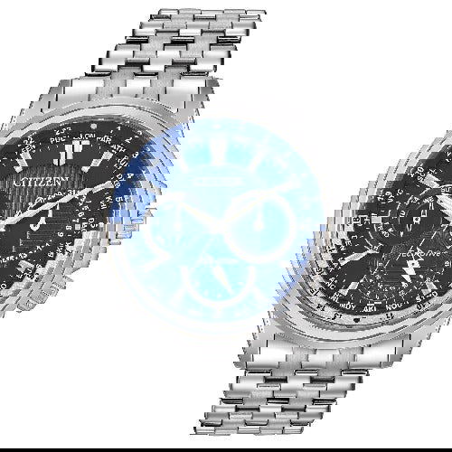 New Citizen Calendrier Eco Drive Stainless Steel Blue Dial Mens Watch BU2021-51L