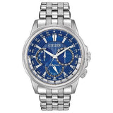 New Citizen Calendrier Eco Drive Stainless Steel Blue Dial Mens Watch BU2021-51L