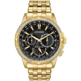 New Citizen Eco-Drive Calendrier Diamond Men's Gold-Tone Steel Watch BU2082-56E
