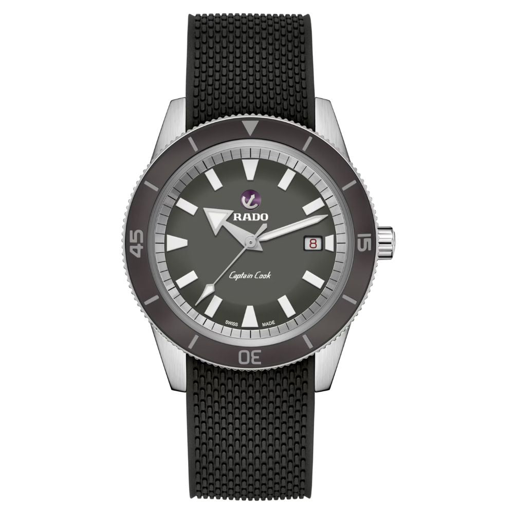 Rado Captain Cook Automatic High Tech Ceramic Grey Dial Men's Watch R32505019 - Bijoux Eclore