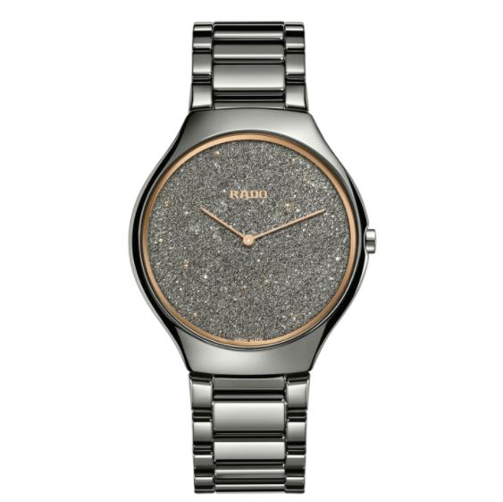 Rado True Thinline Grey Ceramic Band & Case Quartz Watch R27010102