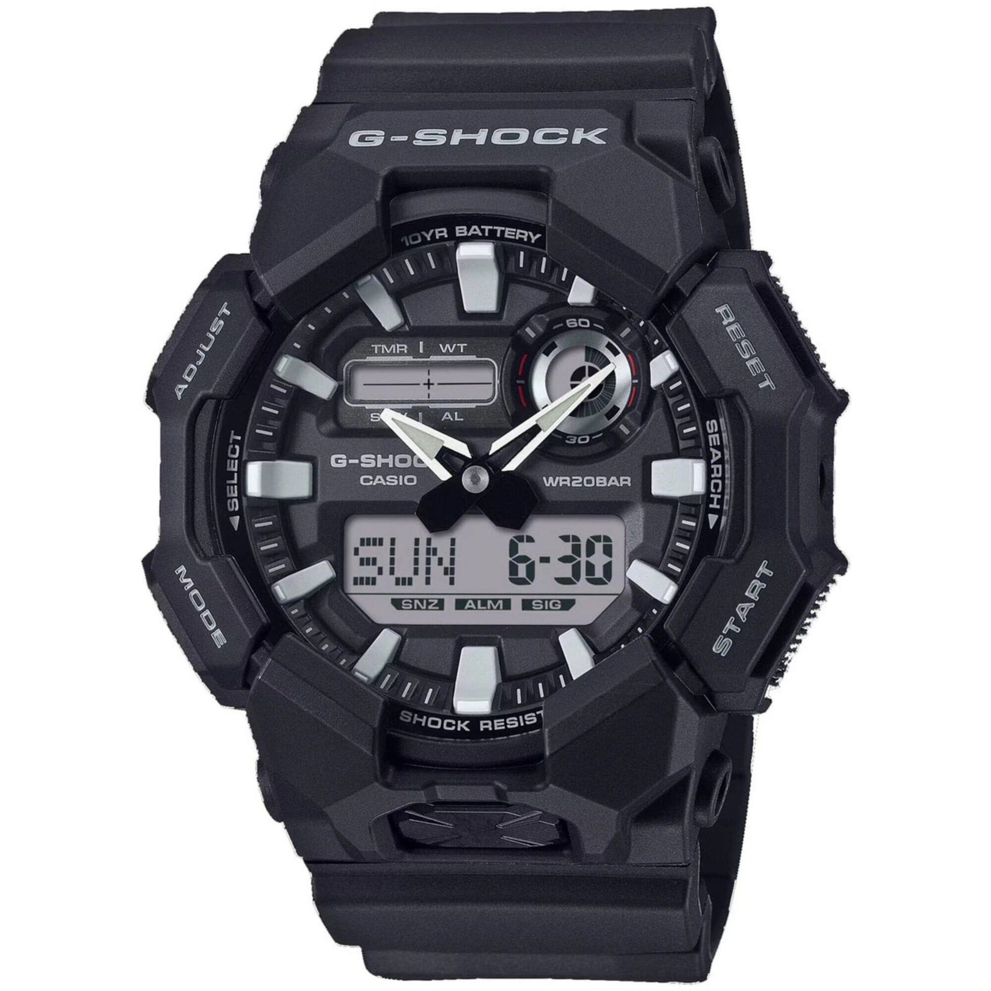 G-Shock GAB010-1A Black Large Case Digital Analog Long Life Battery Watch - Bijoux Eclore