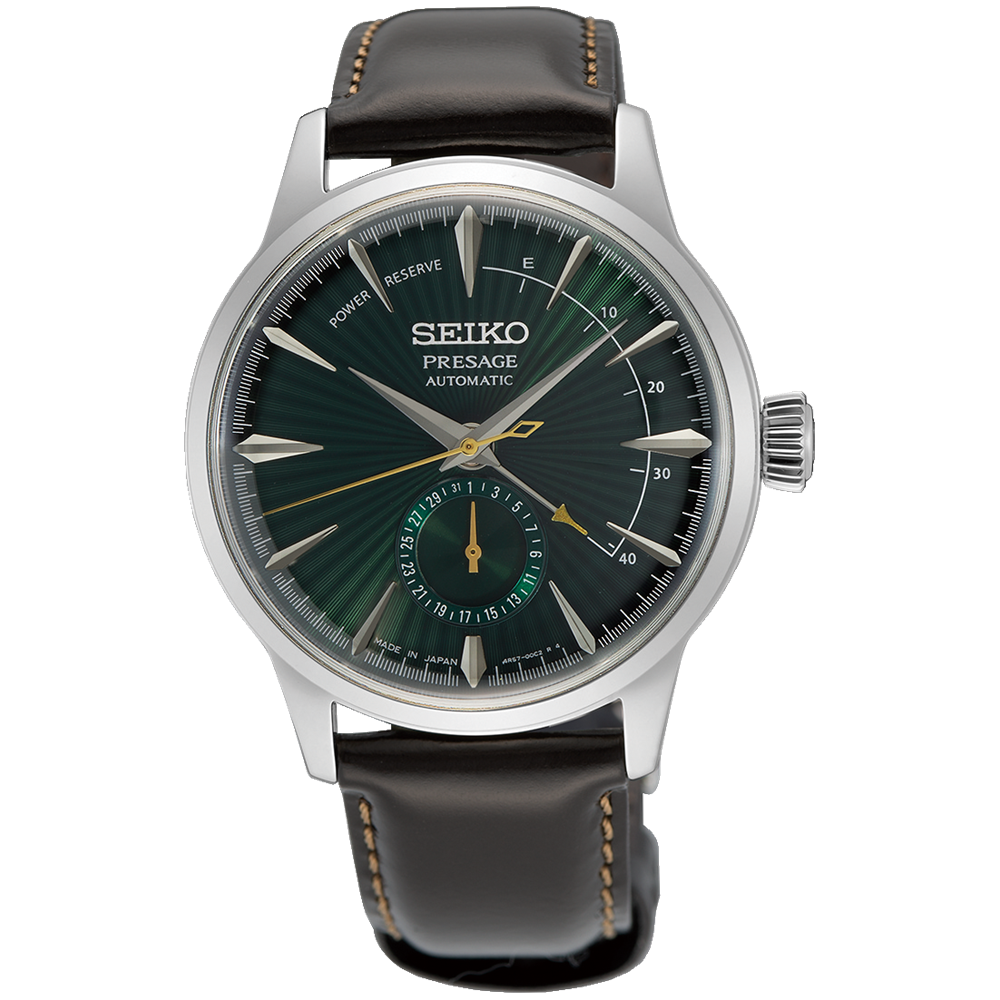 Seiko Presage Cocktail Time Brown Leather Strap Watch SSA459