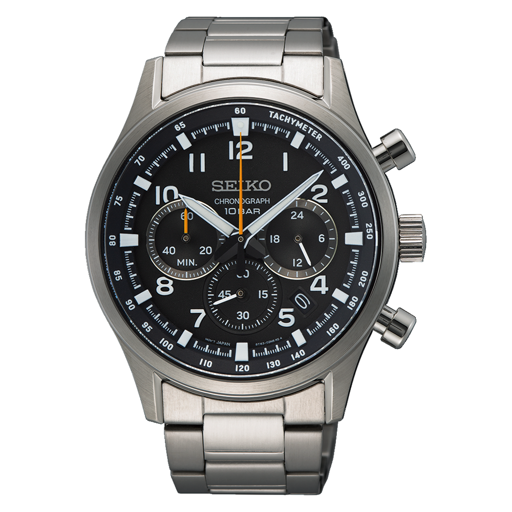 seiko Sport Chronograph Quartz Black Dial Men's Watch SSB447P1