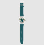 Swatch Fathers Day Star Dad Quartz Silver Dial Green Mens Watch SO29Z119