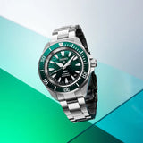 Seiko SRPL53K1 Prospex PADI 60th Anniversary 4R Compact Mechanical Diver’s Watch in Underwater Green - Bijoux Eclore