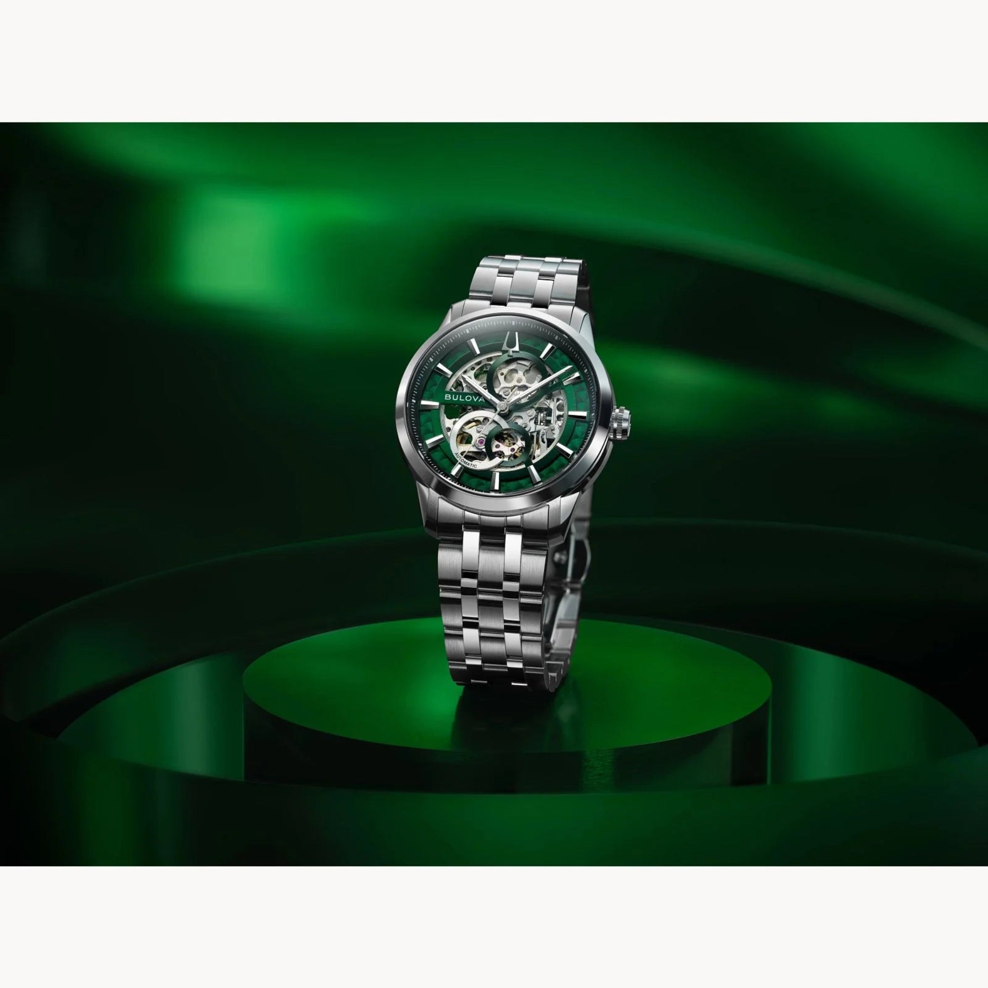 Men’s 96A329 Bulova Dress Classic Sutton Automatic Watch with Green Dial - Bijoux Eclore