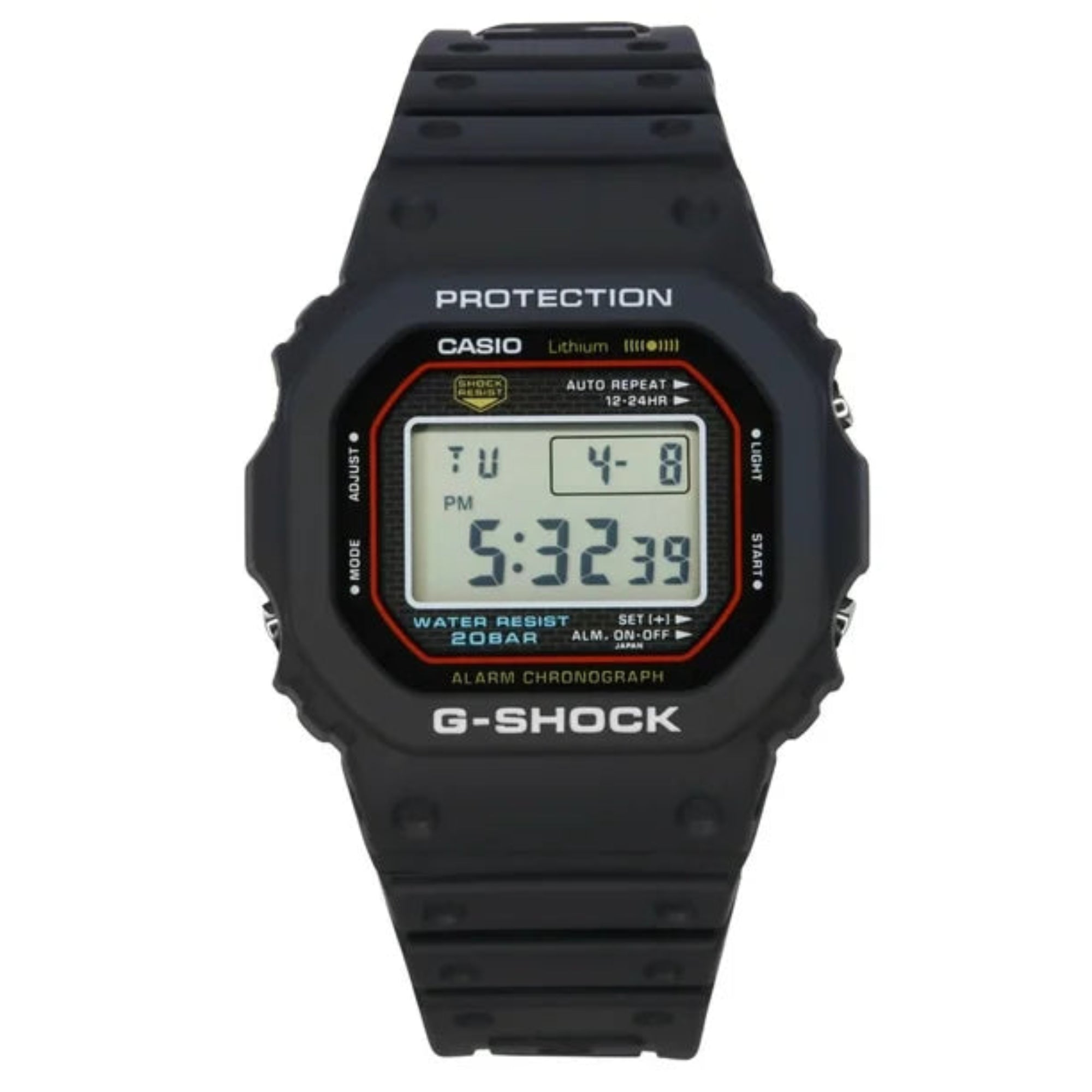 Casio  DW5000R-1A G-Shock Digital 5000 Series Black Resin Watch 42.3mm - Bijoux Eclore
