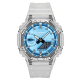 Casio GA2100BM-7A2 G-Shock Analog-Digital Sky Blue Dial Translucent Resin Band Watch - Bijoux Eclore