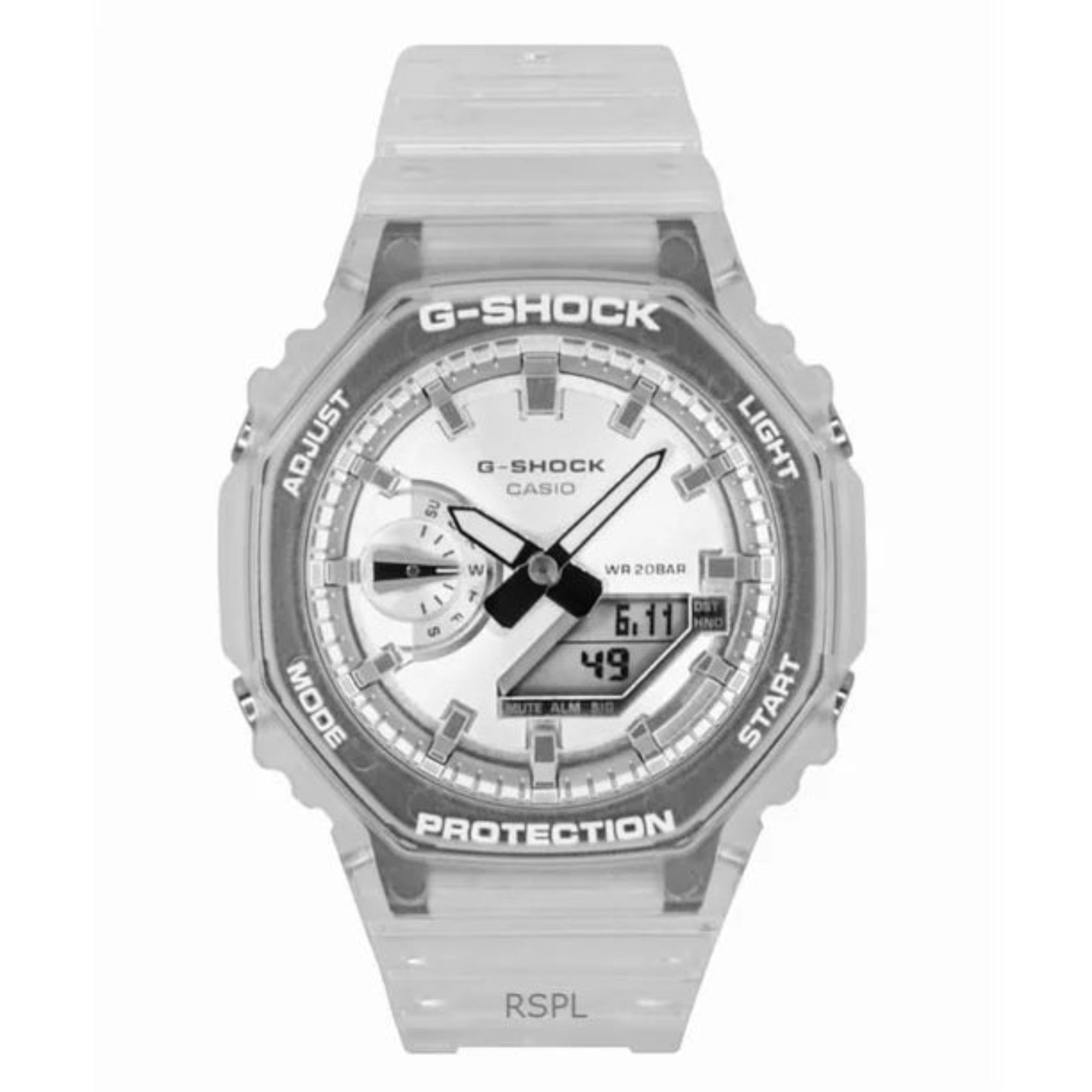 Casio GA2100BM-7A8 G-Shock 2100 Series Analog Digital Silver Dial Resin Watch - Bijoux Eclore
