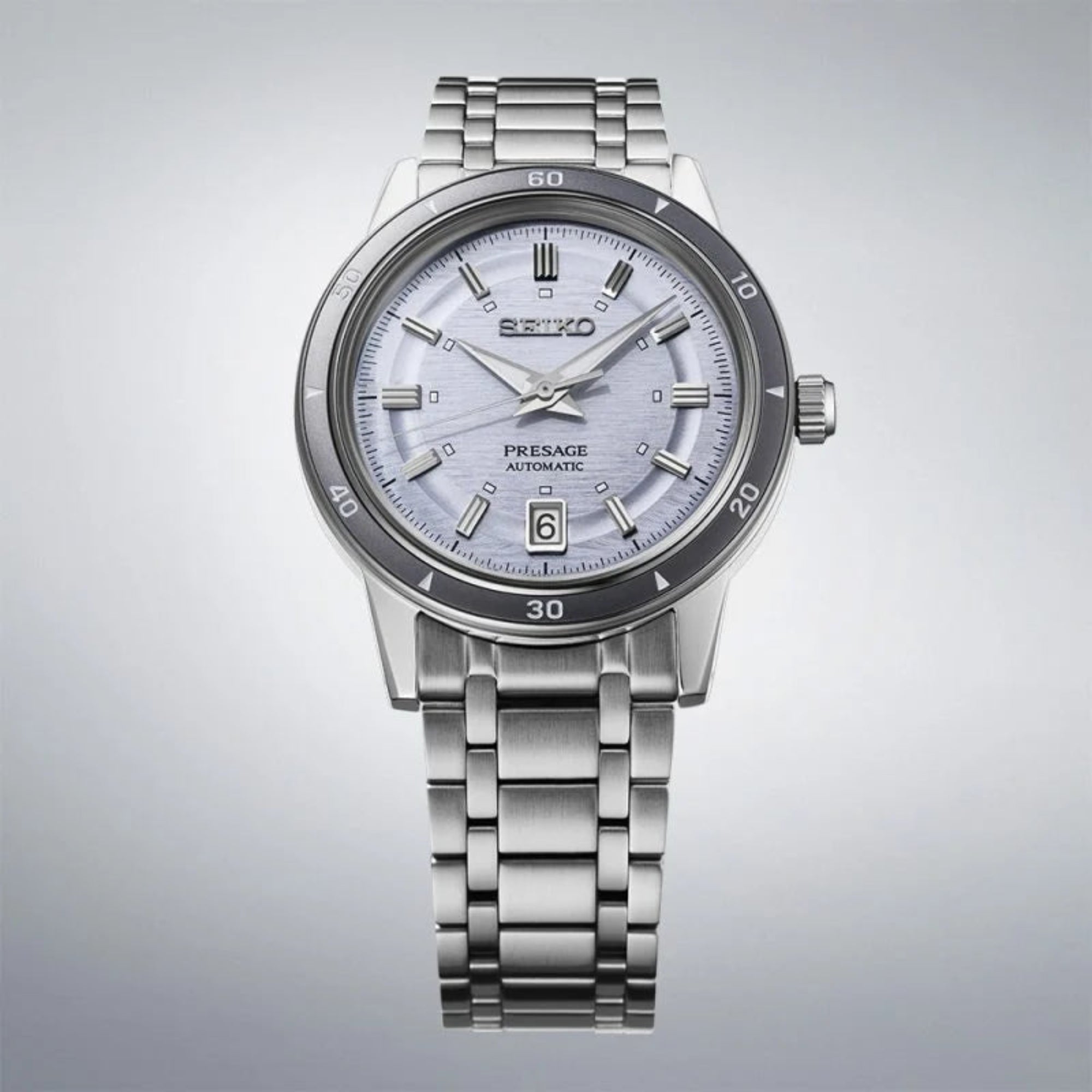 Seiko SRPL73J1 Presage Style 60s in Silvery Violet Dial Automatic Men's Watch - Bijoux Eclore