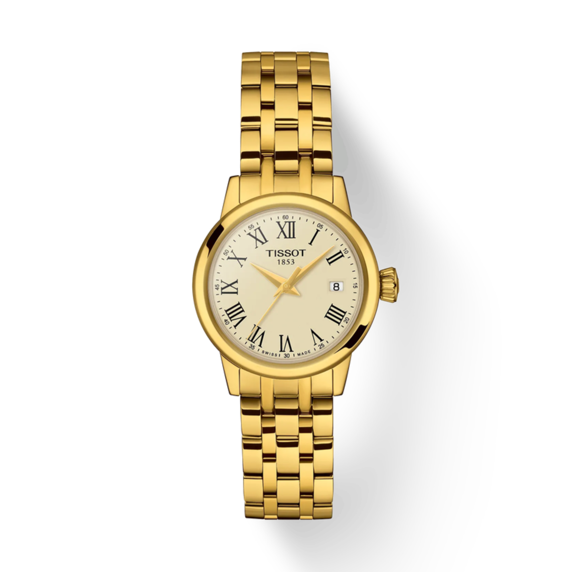 Tissot Classic Dream 28mm Gold Tone Ivory Dial T129.210.33.263.00 - Bijoux Eclore