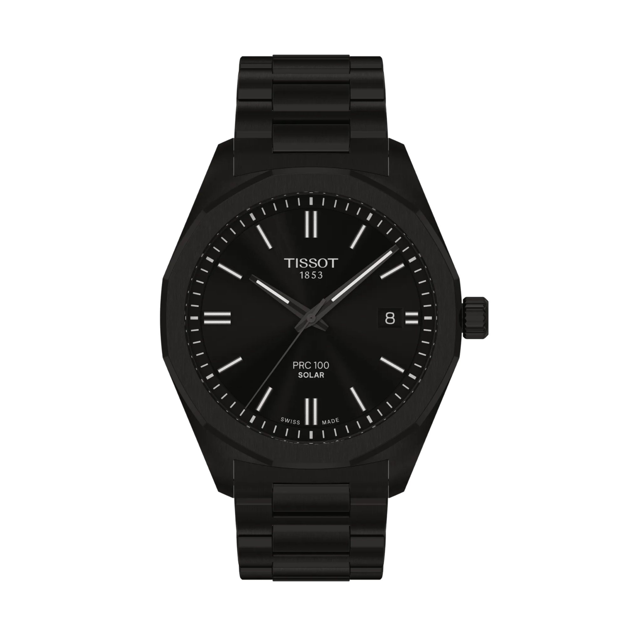 Tissot T1514223305100 PRC 100 Solar Quartz 39mm Mens Watch Black - Bijoux Eclore