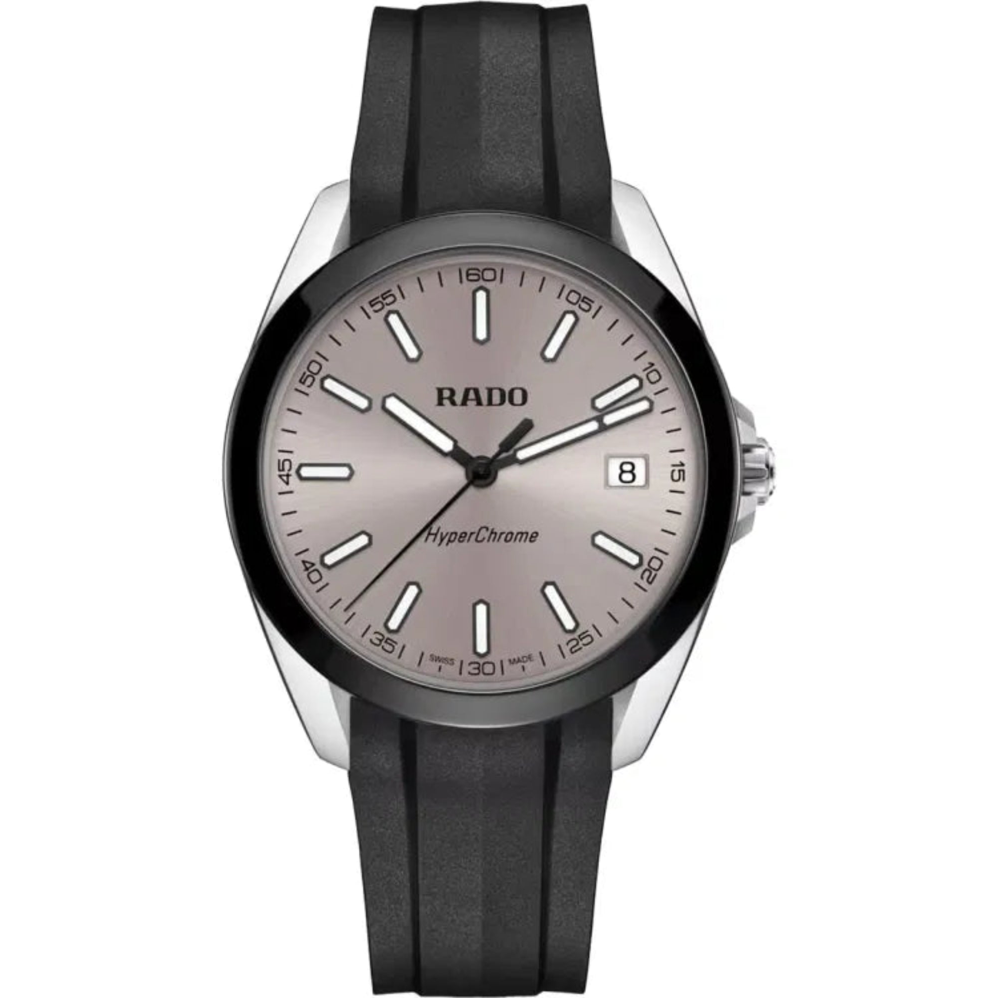 Rado R32280109 Mens Hyperchrome Black Rubber Strap Watch - Bijoux Eclore