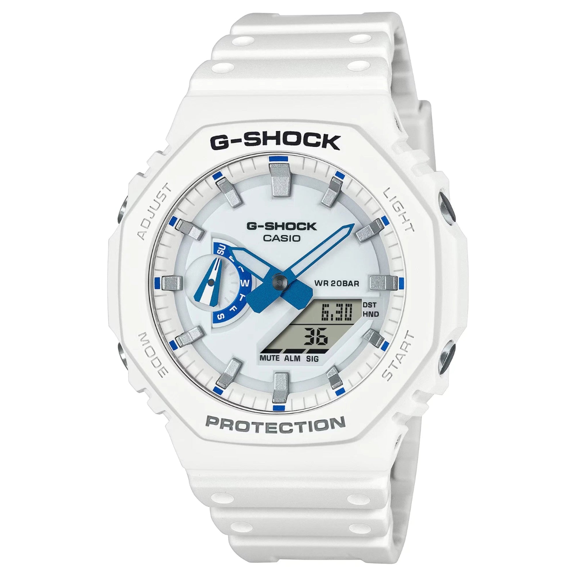 Casio GA2100HDS-7A G-Shock Analog-Digital 2100Series Men's White Watch - Bijoux Eclore