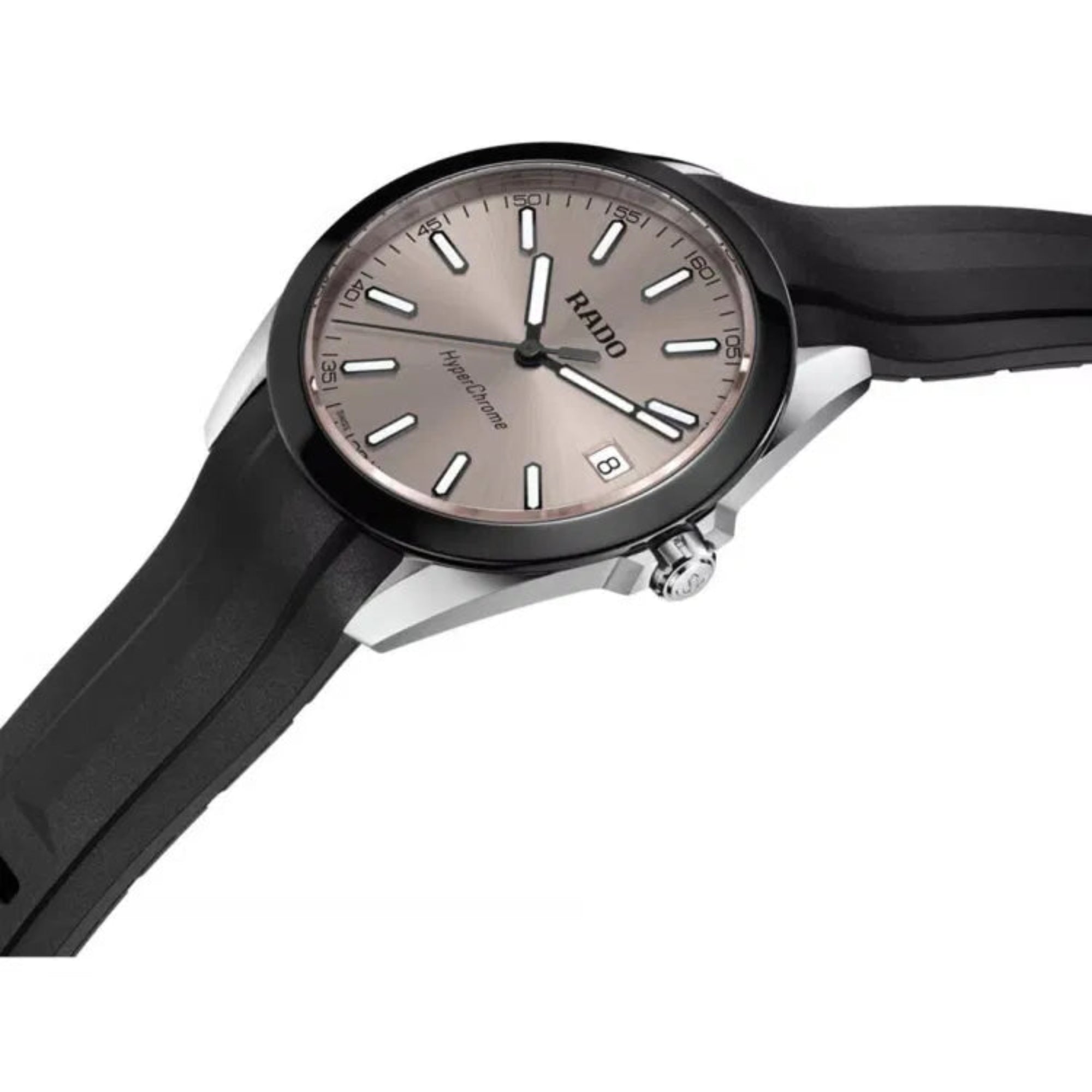 Rado R32280109 Mens Hyperchrome Black Rubber Strap Watch - Bijoux Eclore