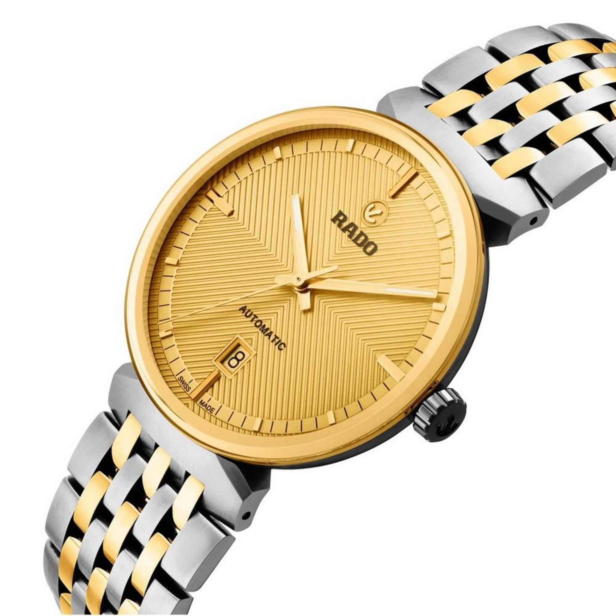 Rado R48903253 Florence 39mm Stainless Steel and Yellow Gold PVD Automatic Watch - Bijoux Eclore