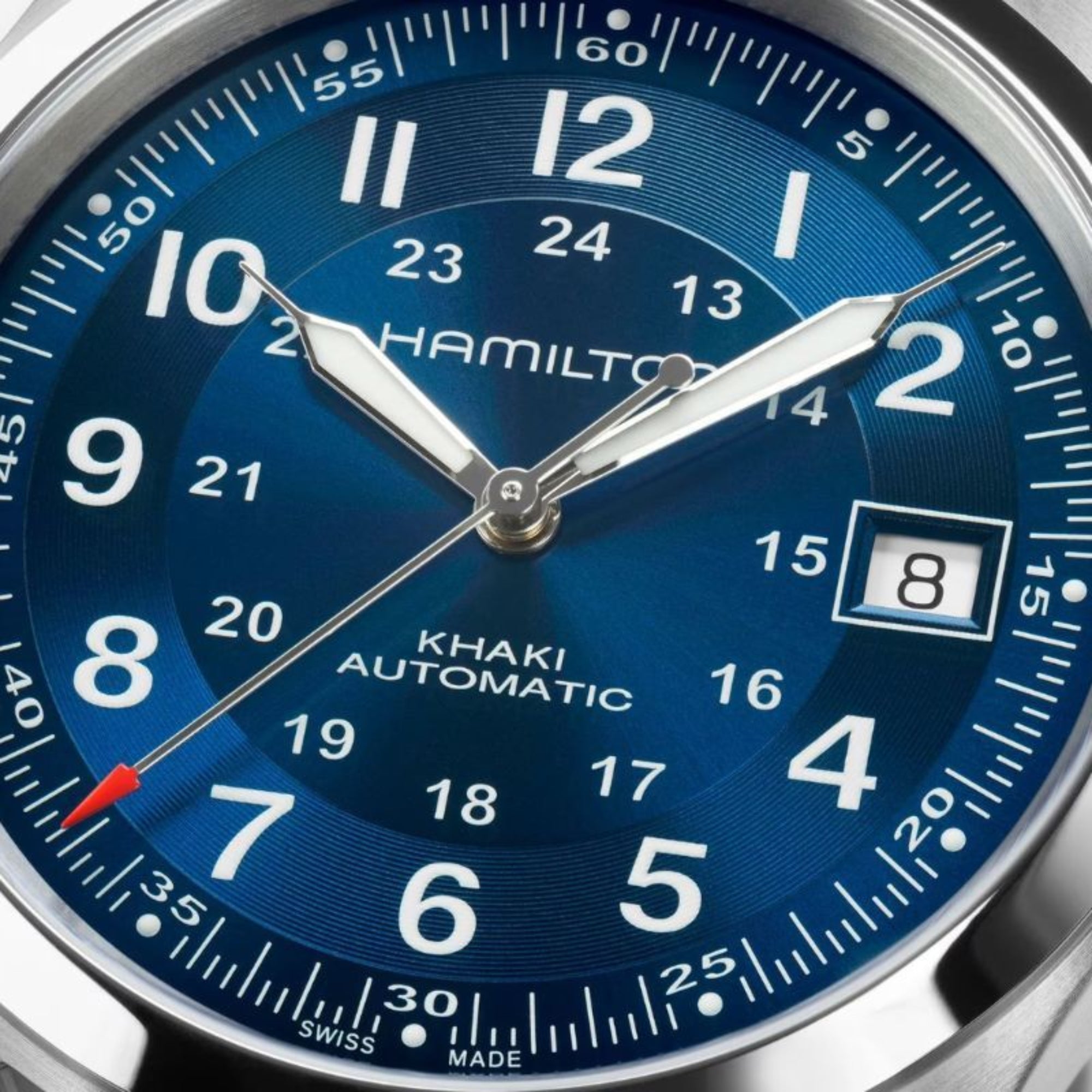 Hamilton Khaki Field Blue Dial Leather Strap Men’s Watch H70455540 - Bijoux Eclore