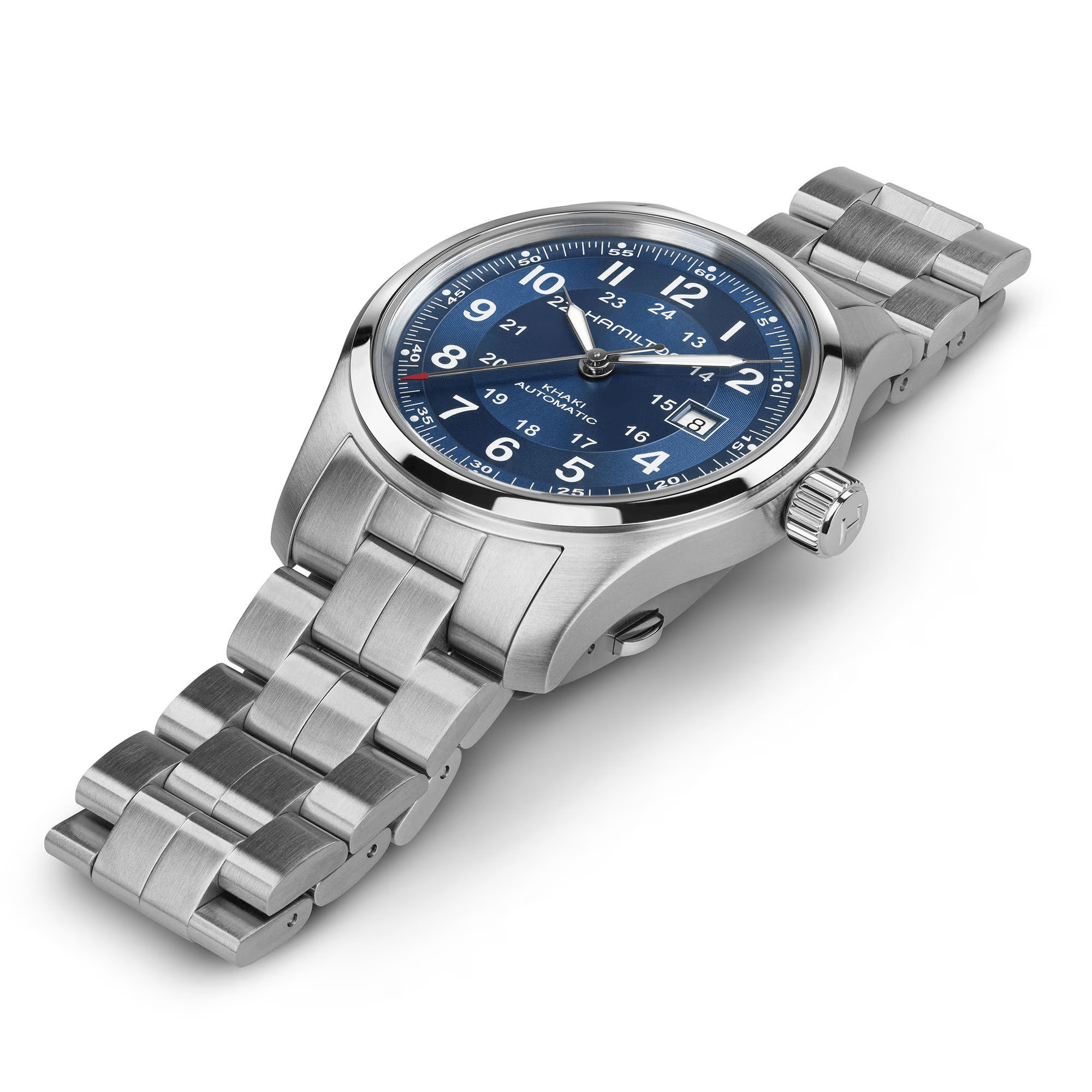Hamilton Khaki Field Auto 42mm Blue Dial Stainless Steel Watch H70605140 - Bijoux Eclore