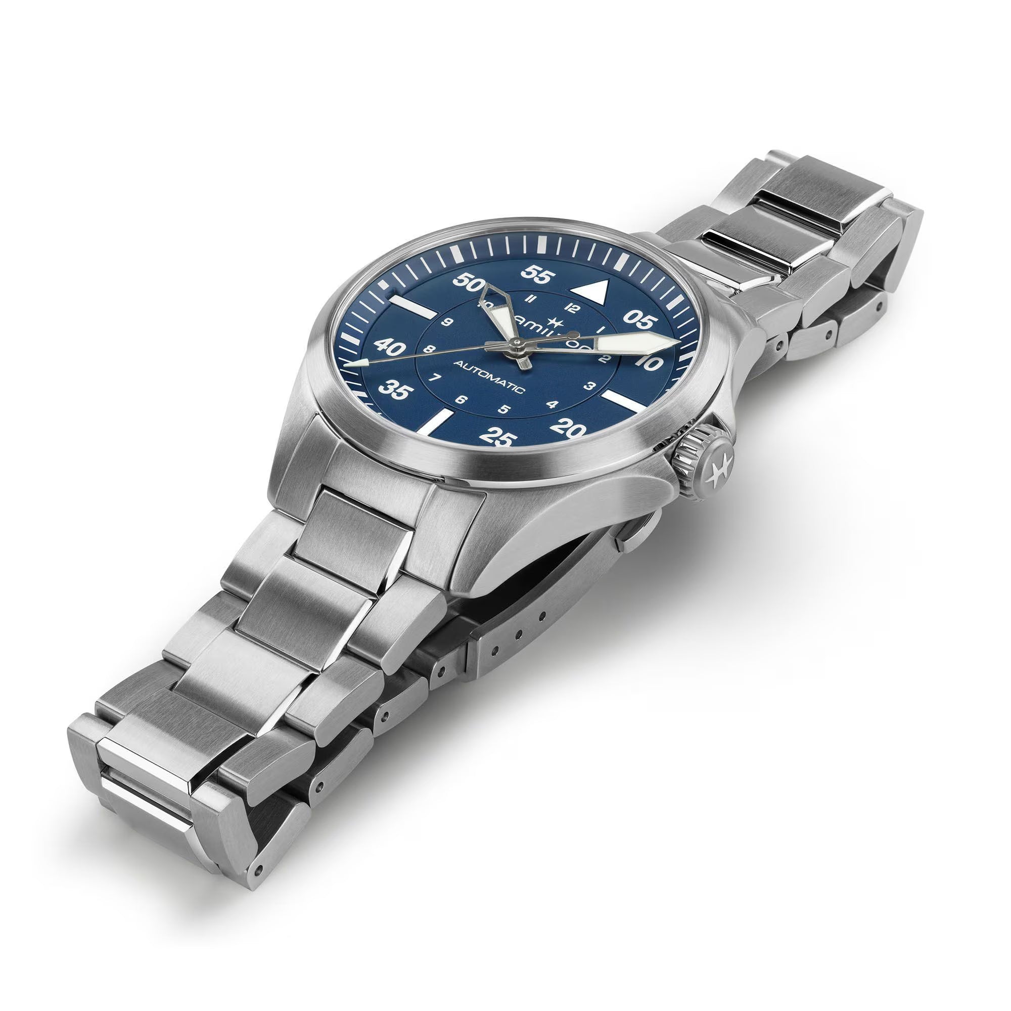 Hamilton Khaki Aviation Pilot Auto 39mm Blue Dial Steel Men's Watch H76305140 - Bijoux Eclore