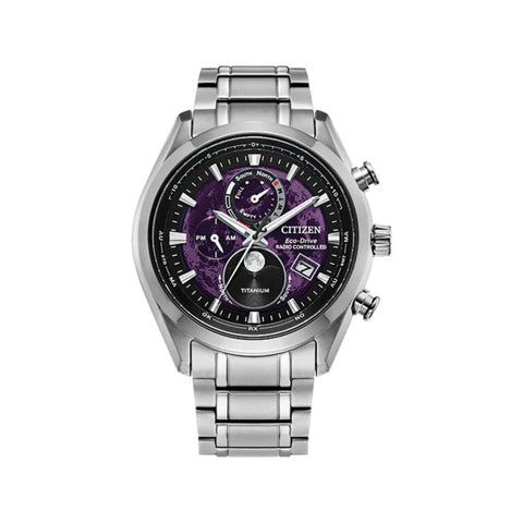Citizen Tsuki-yomi A-T Purple Dial Super Titanium Bracelet BY1010
