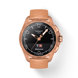 Montre Tissot T-Touch Connect Solar avec bracelet en cuir doré rose T121.420.46.051.00