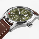 Hamilton Khaki Field Green Dial Leather Strap Men’s Watch H70605560 - Bijoux Eclore