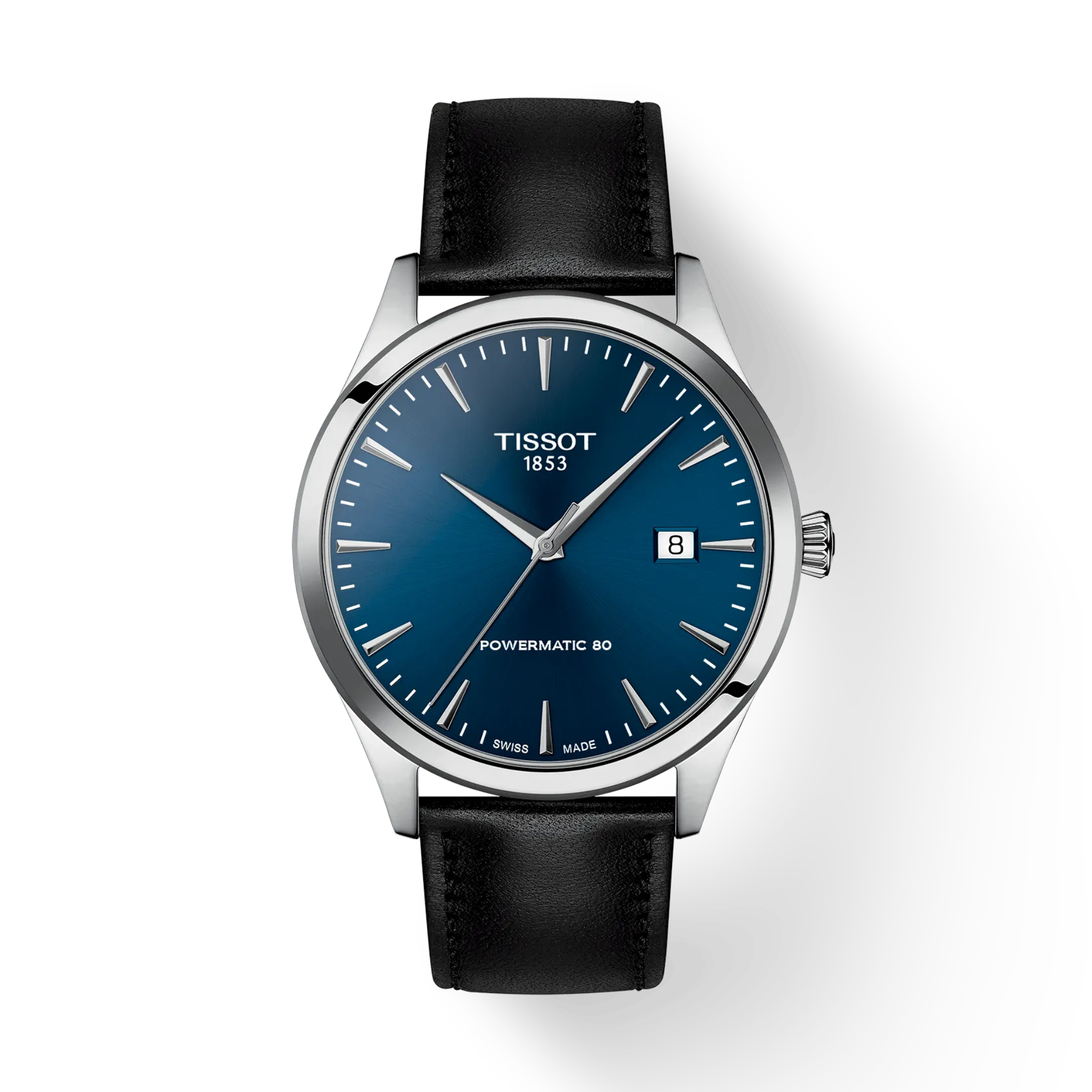 Tissot Classic Dream 40mm Blue Dial Black Leather Band Watch.T158.407.16.041.00 - Bijoux Eclore