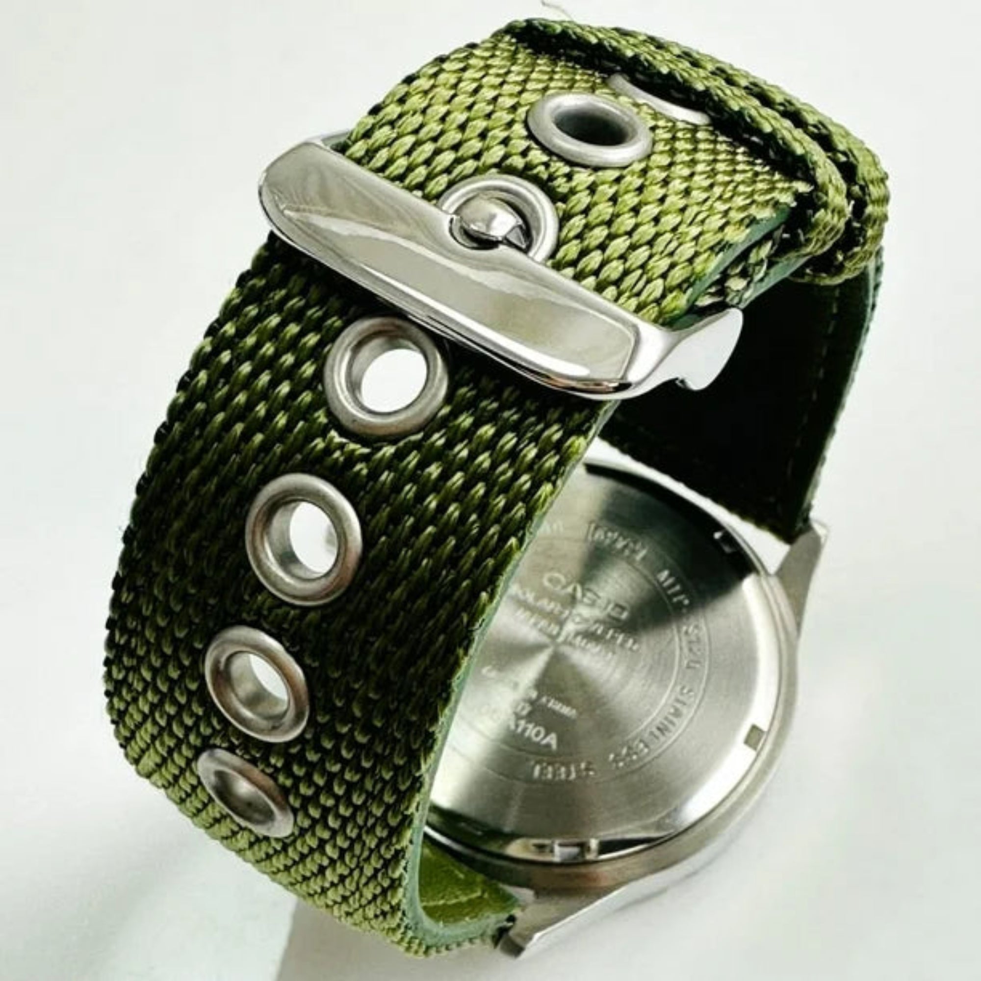 Casio MTPS120L-3AV Men's Solar Day and Date Green Nylon Strap 42mm Watch - Bijoux Eclore