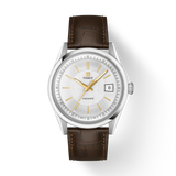 Tissot Visodate 39mm Powermatic 80 Automatic Silver Dial Brown Leather Strap Watch T1574071603100 - Bijoux Eclore