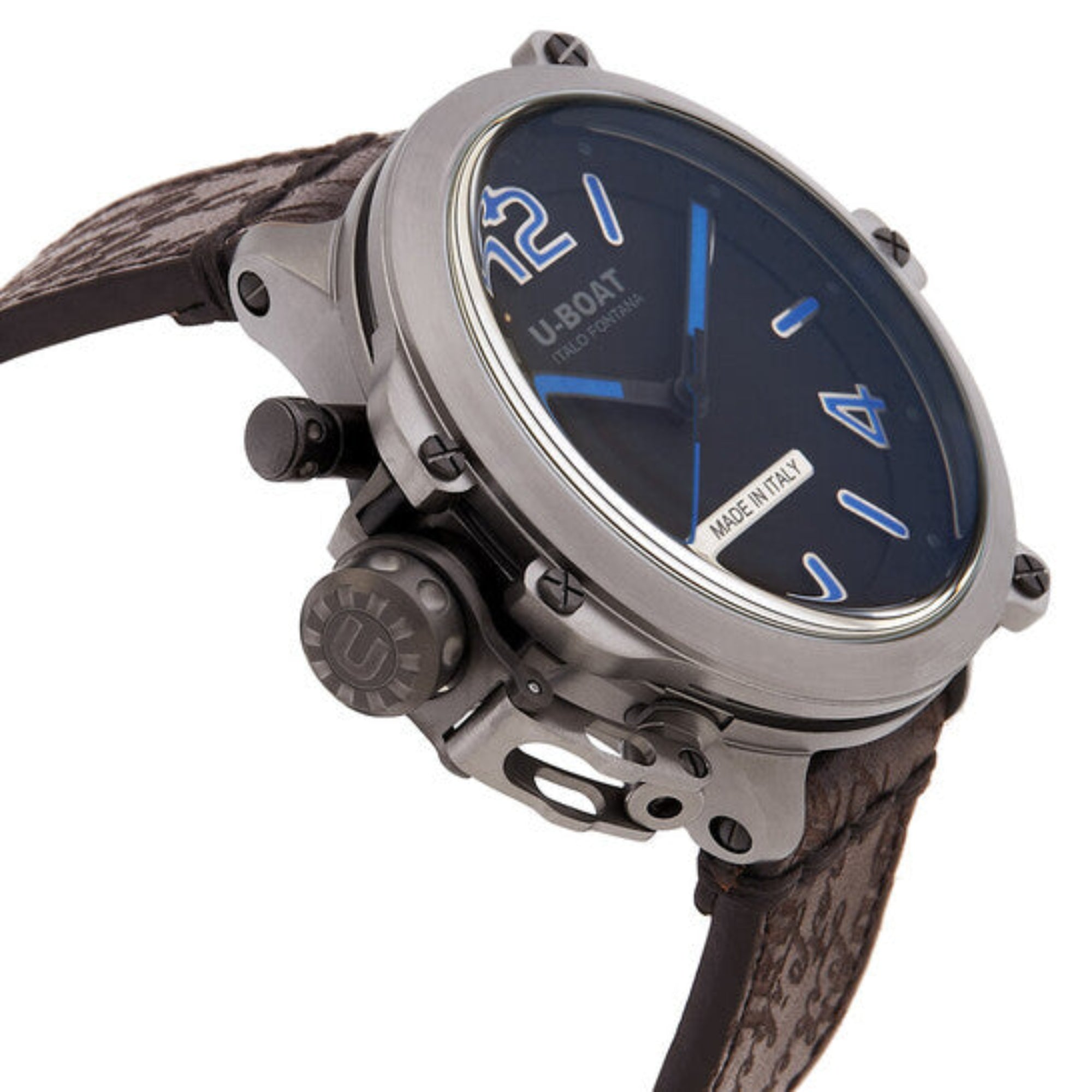 U-Boat 8806 Capsule 50 mm PVD BK BL Automatic Mens Watch 10ATM - Bijoux Eclore