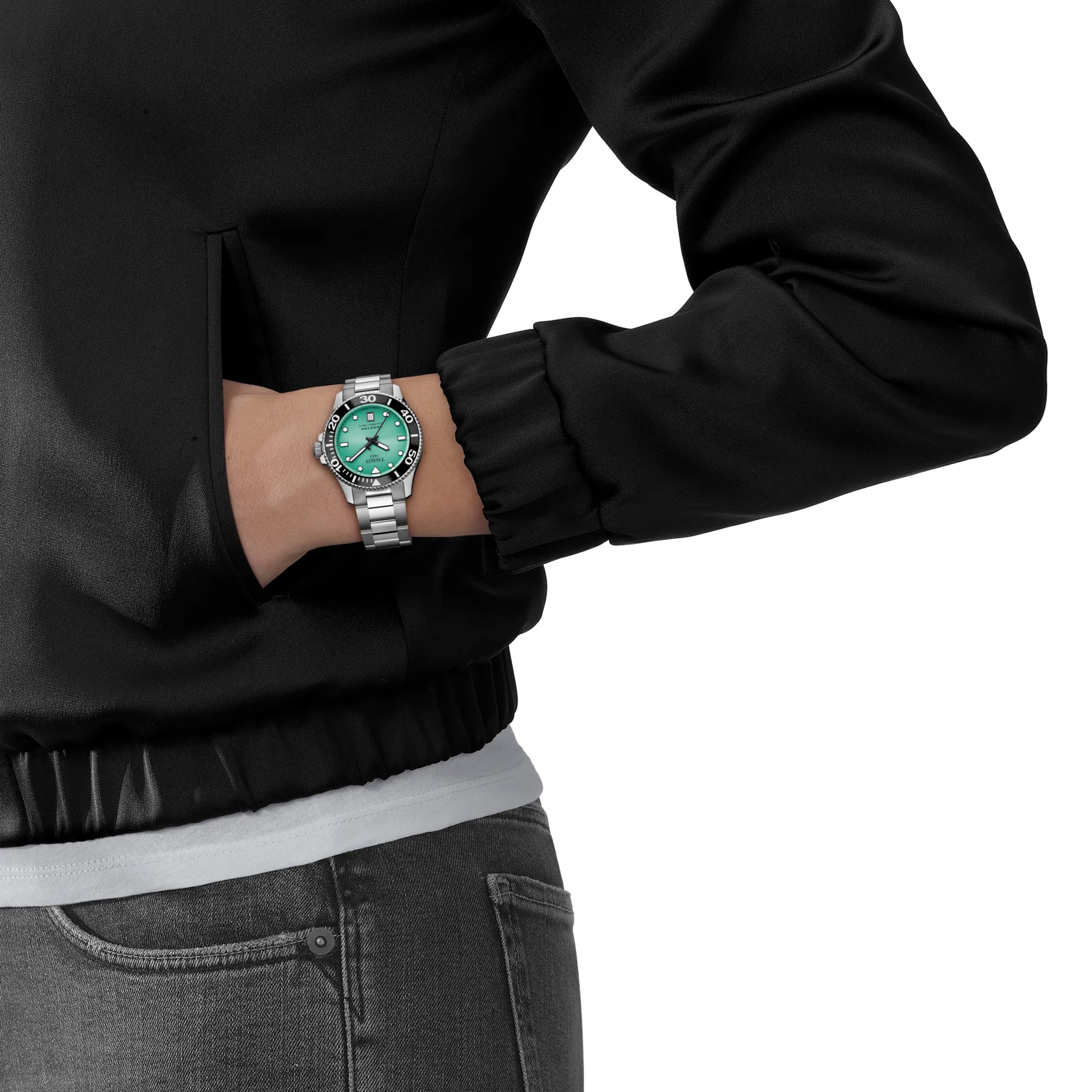 Tissot Seastar 1000 Quartz 36mm Teal Dial Stainless Steel Bracelet Watch T120.210.11.091.00 - Bijoux Eclore